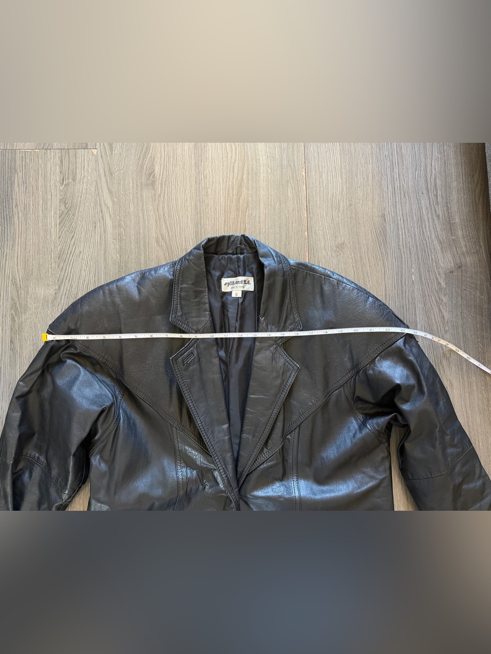 Vintage Black Leather Long Coat - Picture 9 of 13